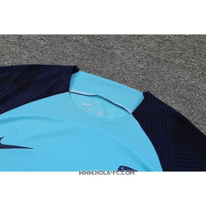Chandal del Atletico Madrid 2022-2023 Manga Corta Azul - Pantalon Corto